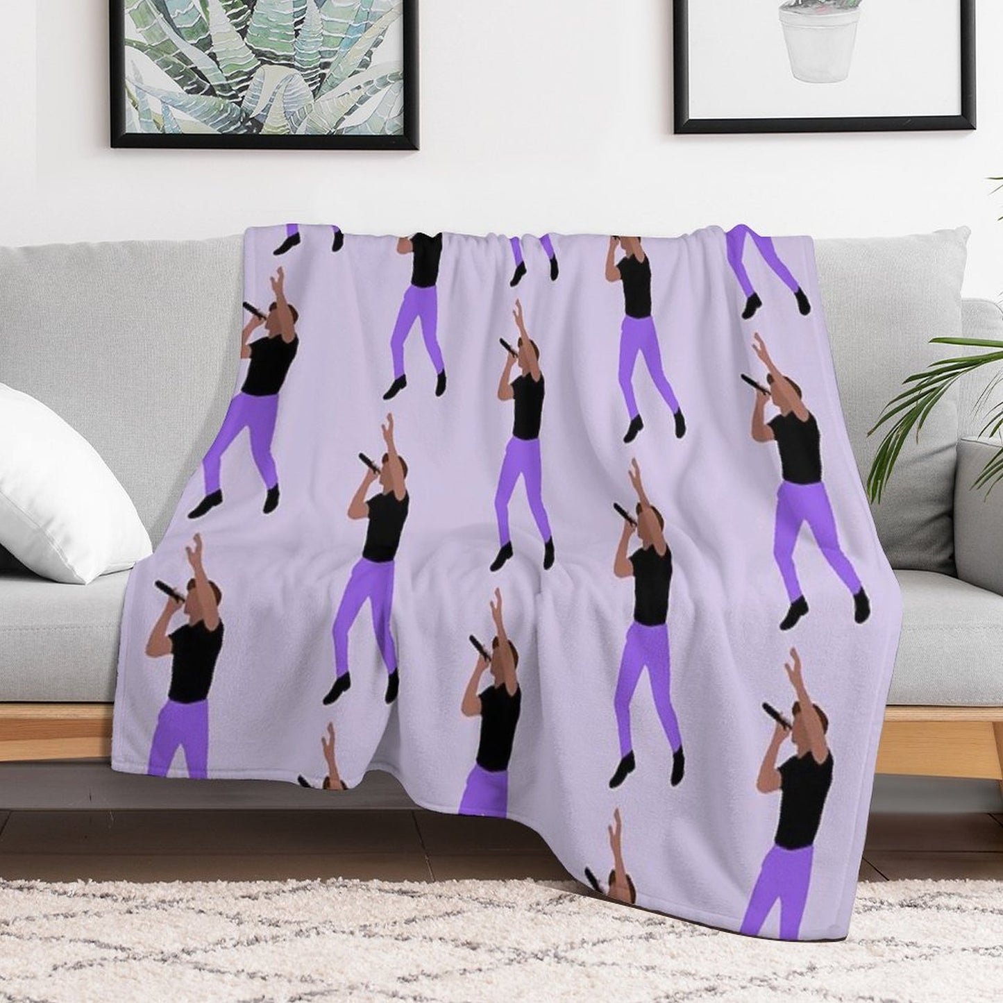 Niall Horan Purple Pants Throw Blanket