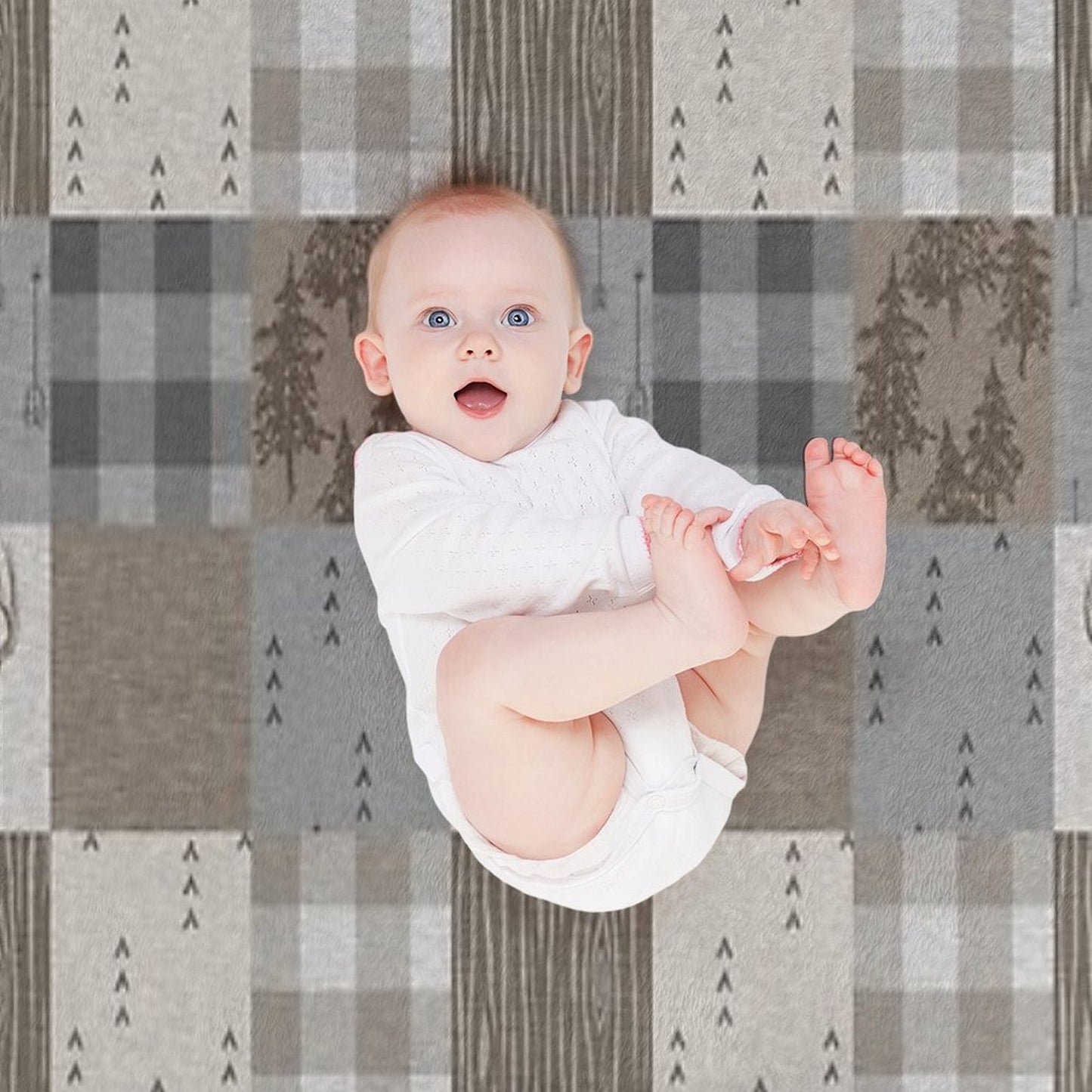 Deer Patchwork - Rustic Neutrals Throw Blanket
