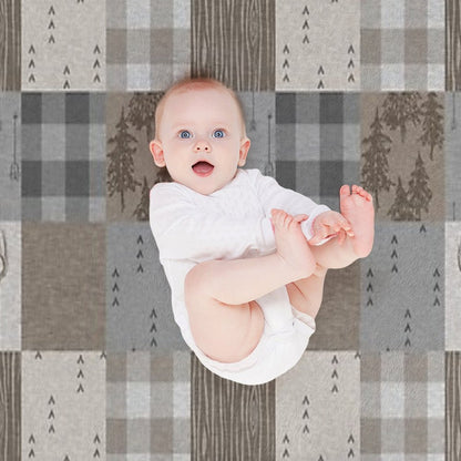 Deer Patchwork - Rustic Neutrals Throw Blanket