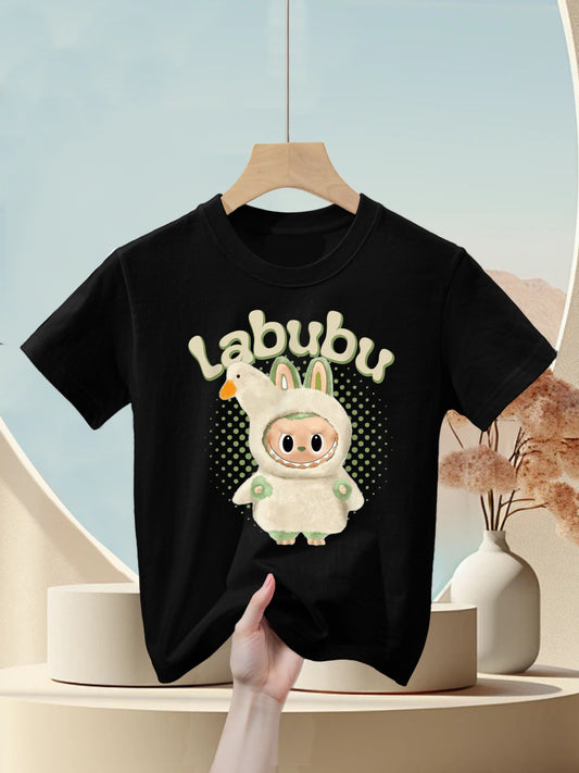 Labubu Lover Cute Labubu The Monsters Duck Funny Kids T-Shirt