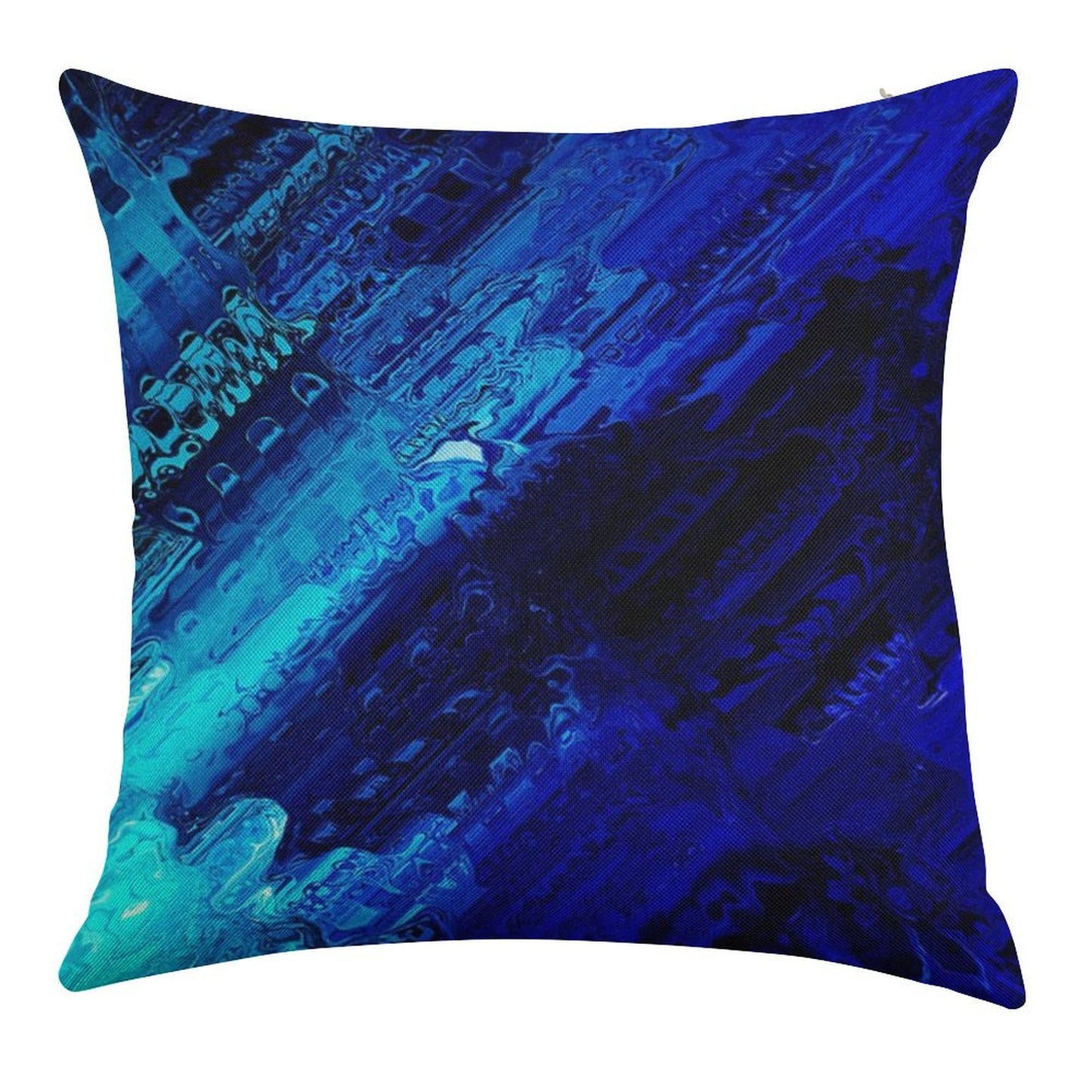 Cobalt Linen Throw Pillow Cover