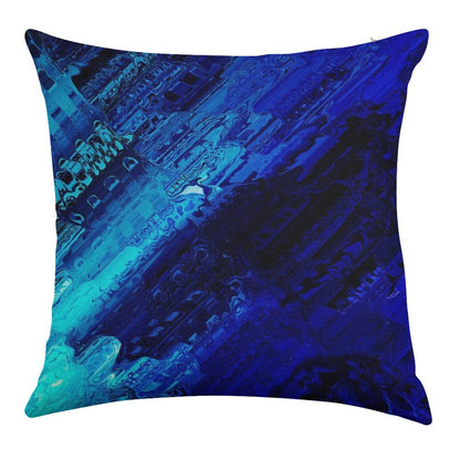 Cobalt Linen Throw Pillow Cover