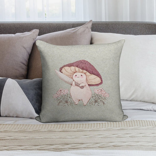 Let Me See What You Have Little Mushroom (no Text) Soft High-Density Material Throw Pillow