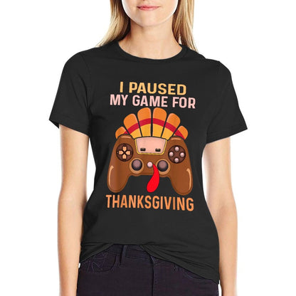 Happy Thanksgiving Gaming Fall Turkey Gamer Boys Kids Men  Slim-fit Cut T-Shirt