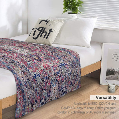 Kashan Central Persian Rug Print Throw Blanket