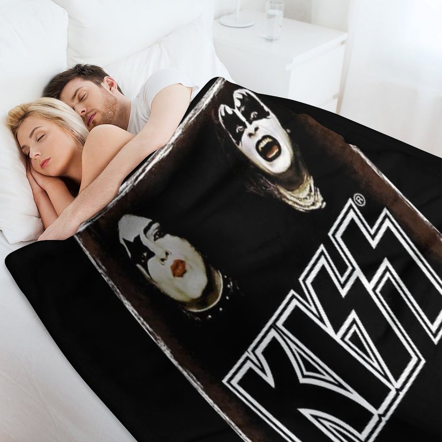 Vintage Kiss Original Band Throw Blanket