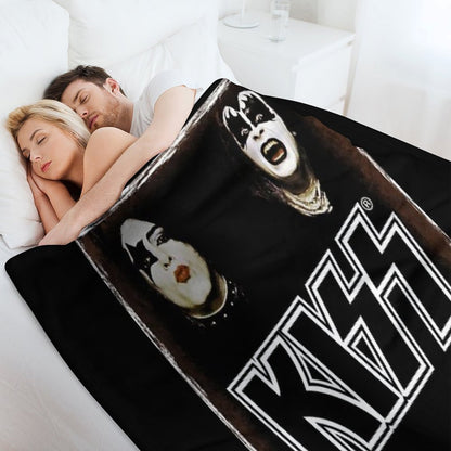Vintage Kiss Original Band Throw Blanket