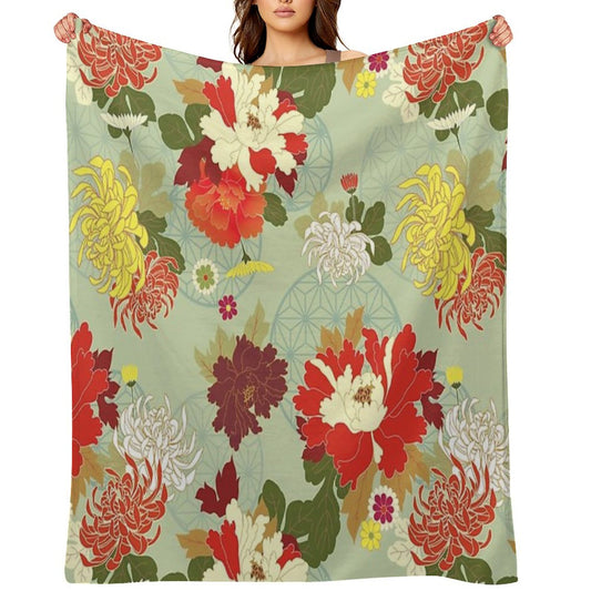 Peony 2 Throw Blanket