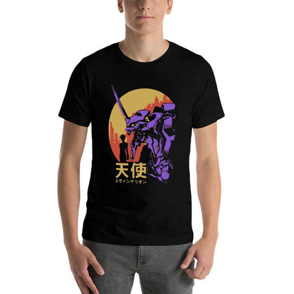 Neon Genesis Evangelion Retro Vintage  Graphic-printed T-Shirt