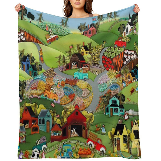 Going to Market Throw Blanket