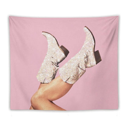 These Boots - Glitter Pink Tapestry