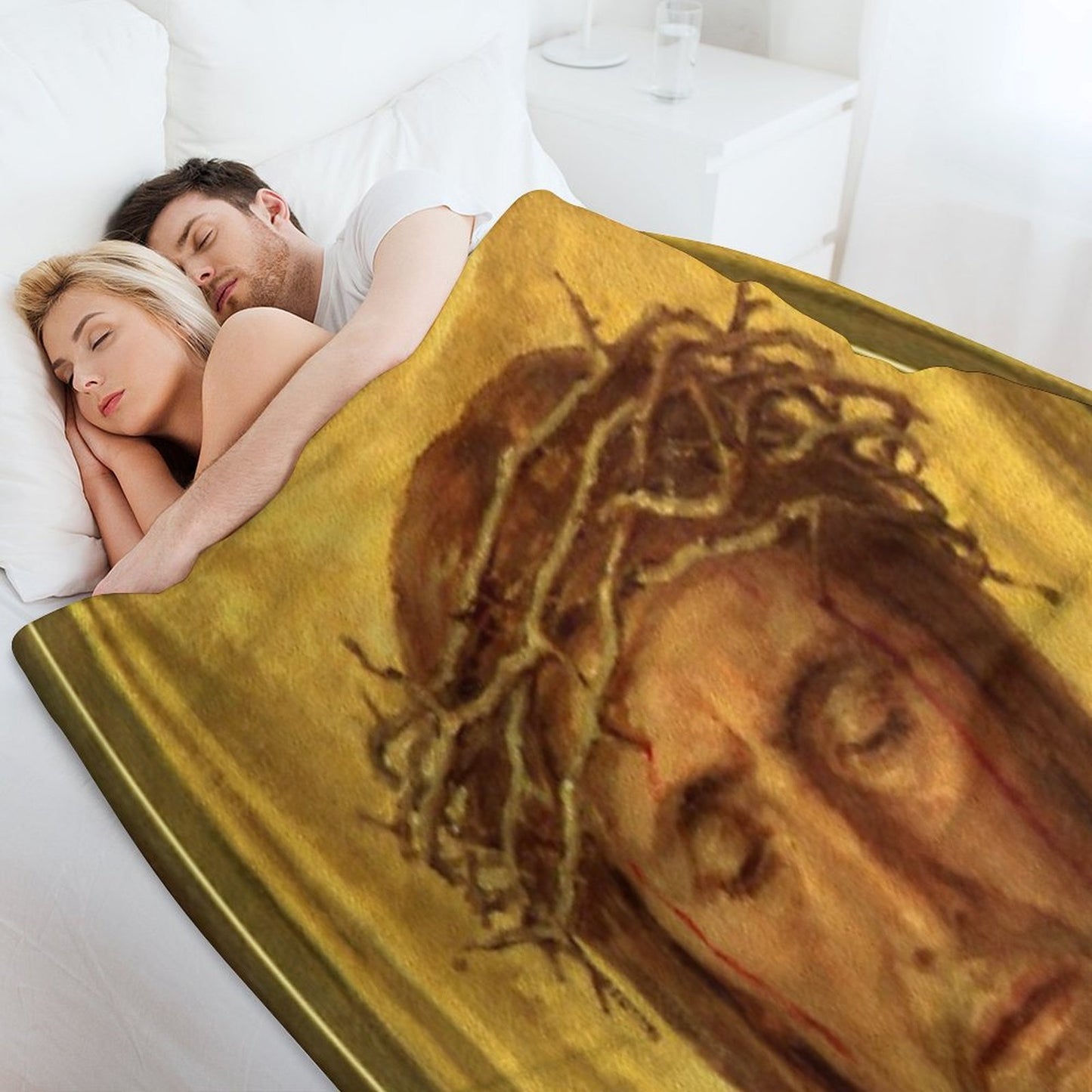 Veronica's  Veil, Jesus Face, Shroud Throw Blanket