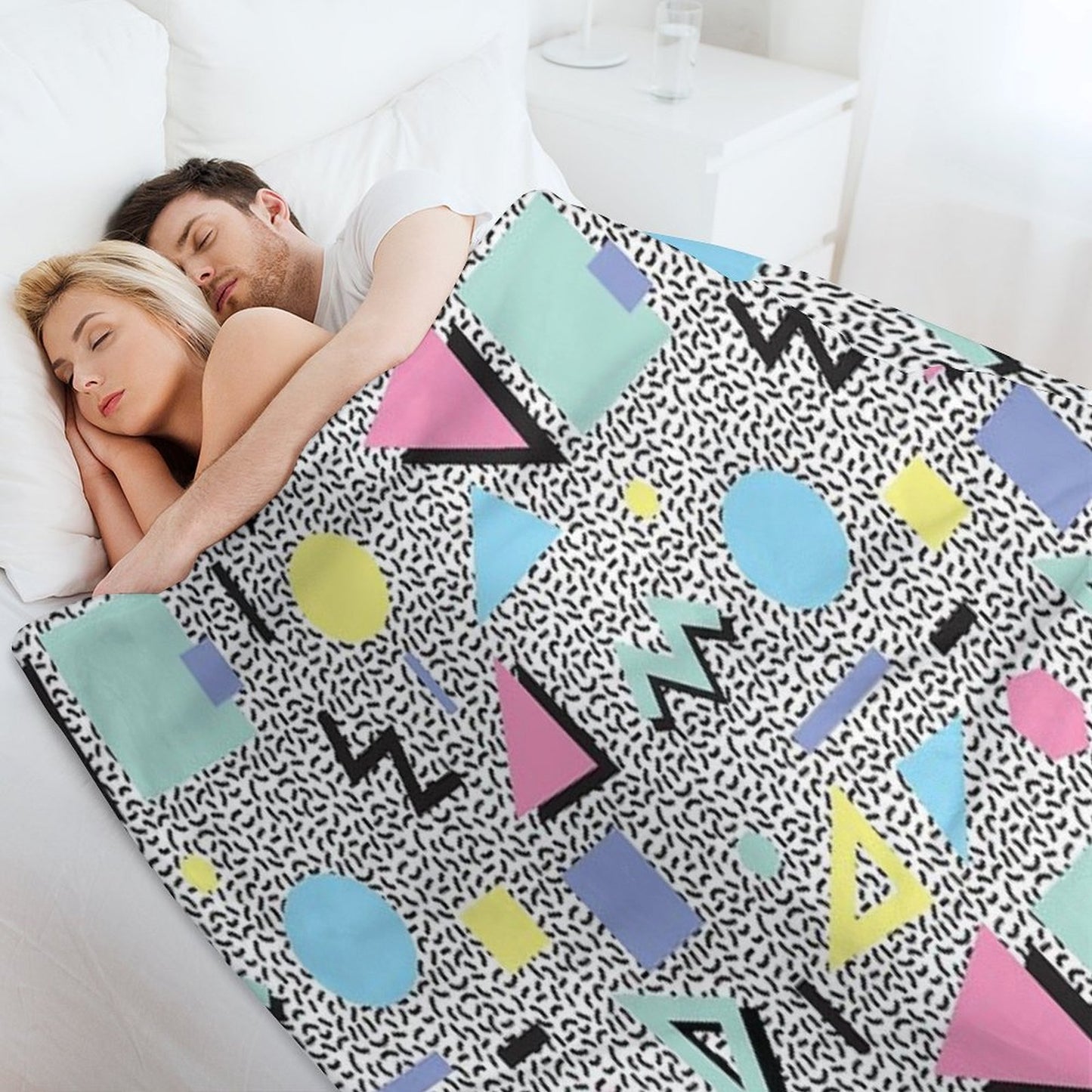 Eighties Memphis Pattern Design Throw Blanket
