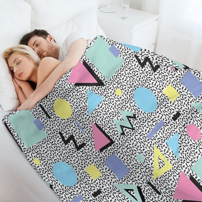 Eighties Memphis Pattern Design Throw Blanket