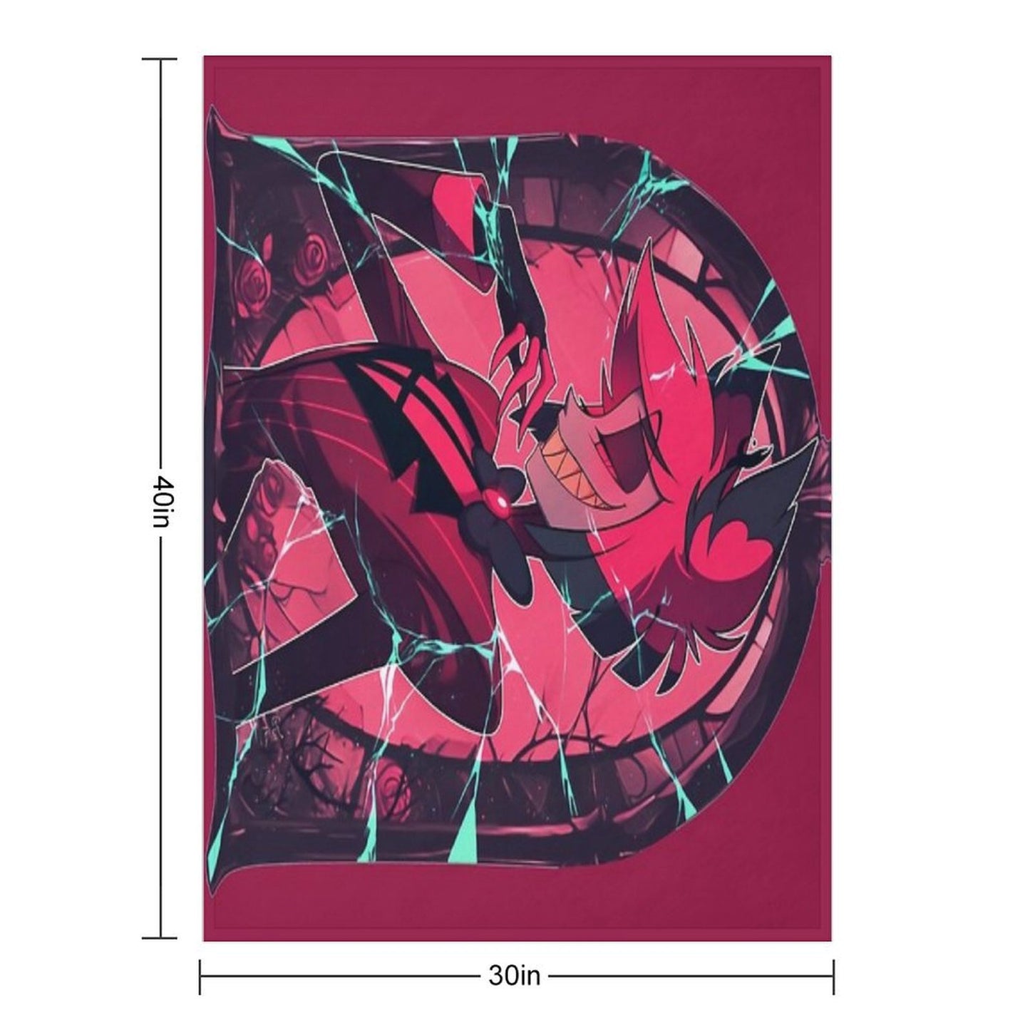 Stained Glass Alastor - Cracked Throw Blanket