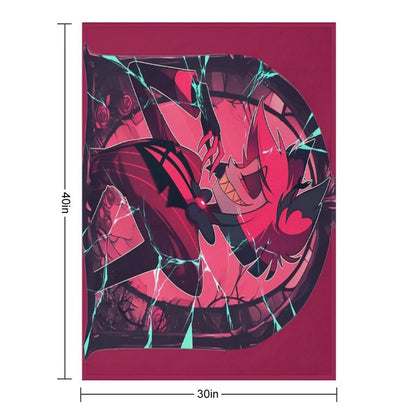 Stained Glass Alastor - Cracked Throw Blanket