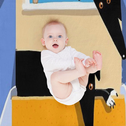 The Hounds at The Top of The Stairs Throw Blanket