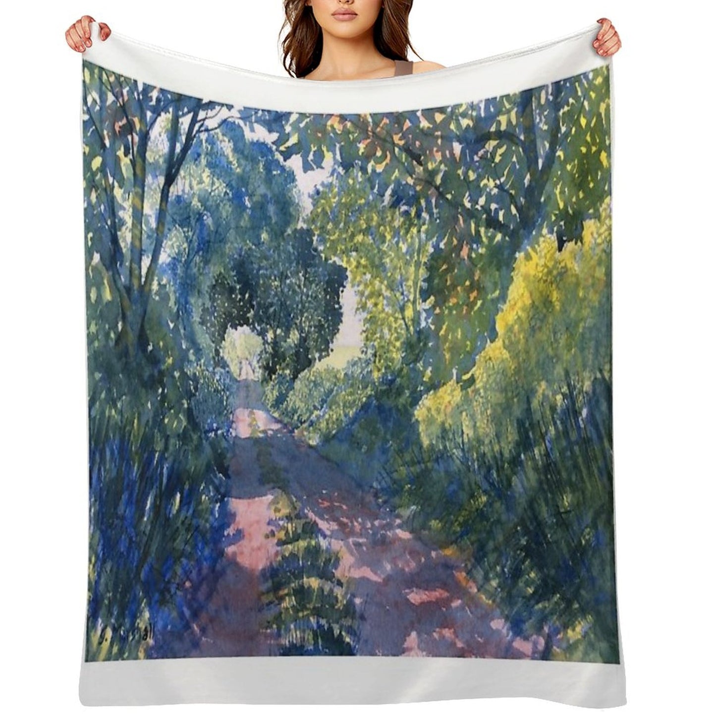 Hockney Trail Tunnel of Trees Throw Blanket