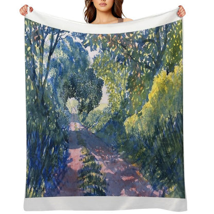 Hockney Trail Tunnel of Trees Throw Blanket