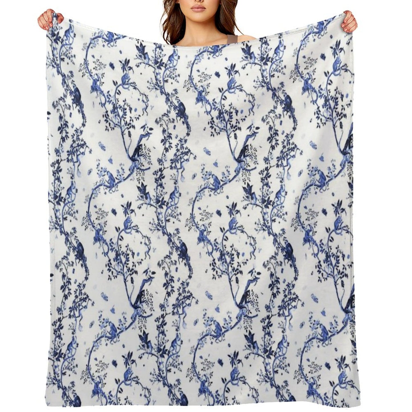 Monkey World Jouy Throw Blanket