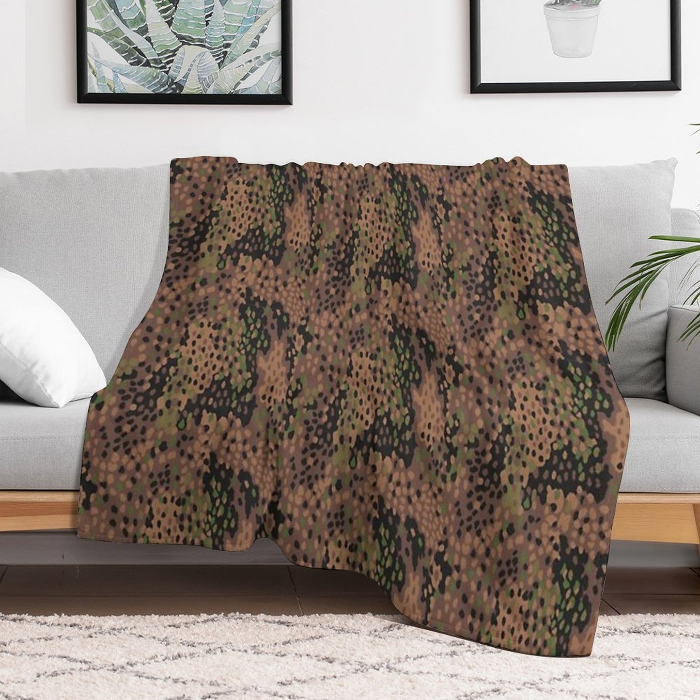 M44 Pea Dot Camo Throw Blanket