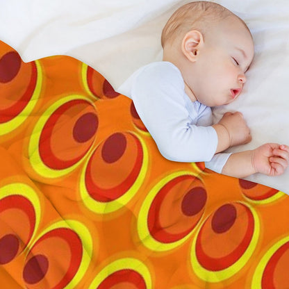 1970s Burnt Orange Retro Design Throw Blanket