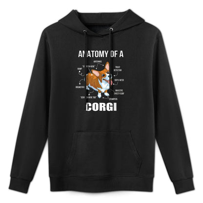 Anatomy of A Corgi Funny Dog Versatile Streetwear Hoodie