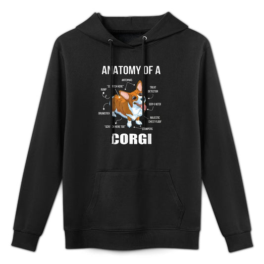 Anatomy of A Corgi Funny Dog Versatile Streetwear Hoodie