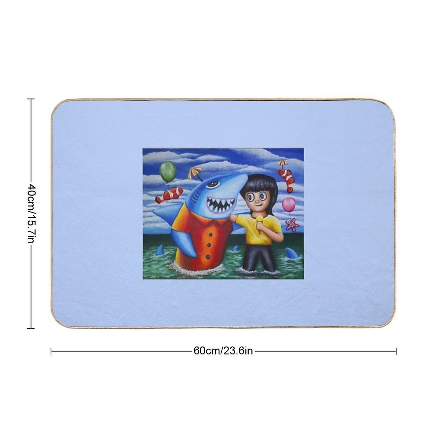 Go to The Sea with My Friends 02  Non-Slip Bath Mat