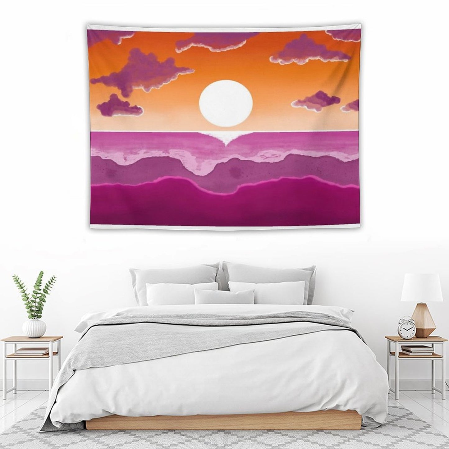 Subtle Stealth Lesbian Sunset Flag - Subtle Lgbt Flag Design Tapestry