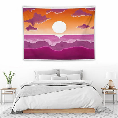 Subtle Stealth Lesbian Sunset Flag - Subtle Lgbt Flag Design Tapestry