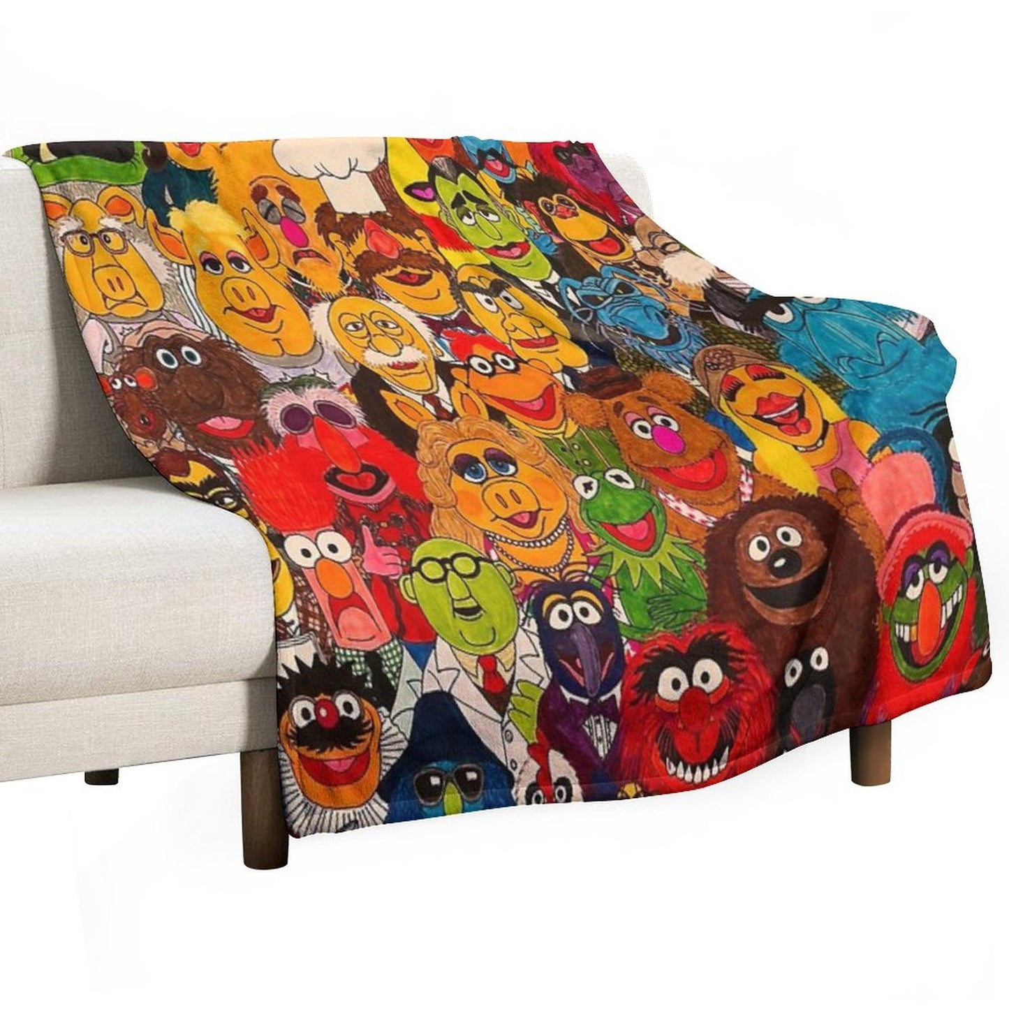 Retro Cartoon The Muppet Art Pattern Throw Blanket