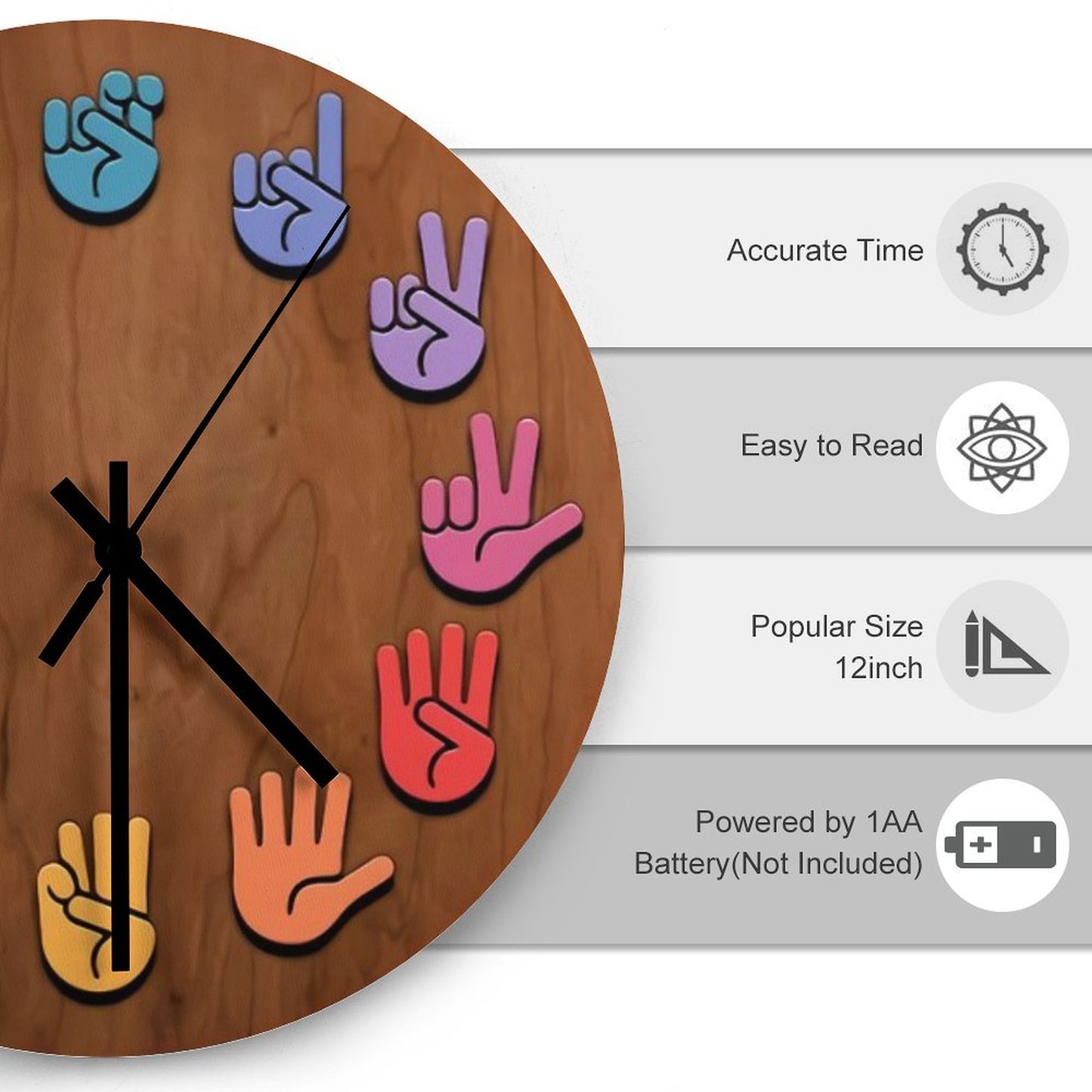 ASL Woodgrain Large Wall Clock