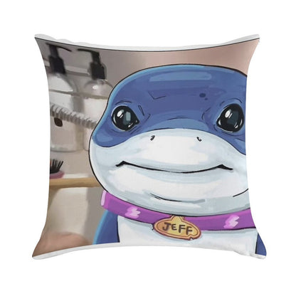 Jeff The Land Shark Soft Durable Construction Throw Pillow