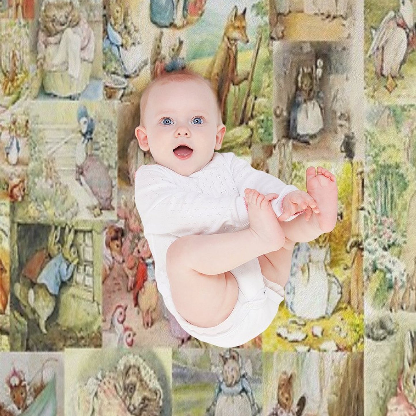 Beatrix Potter Collage Throw Blanket