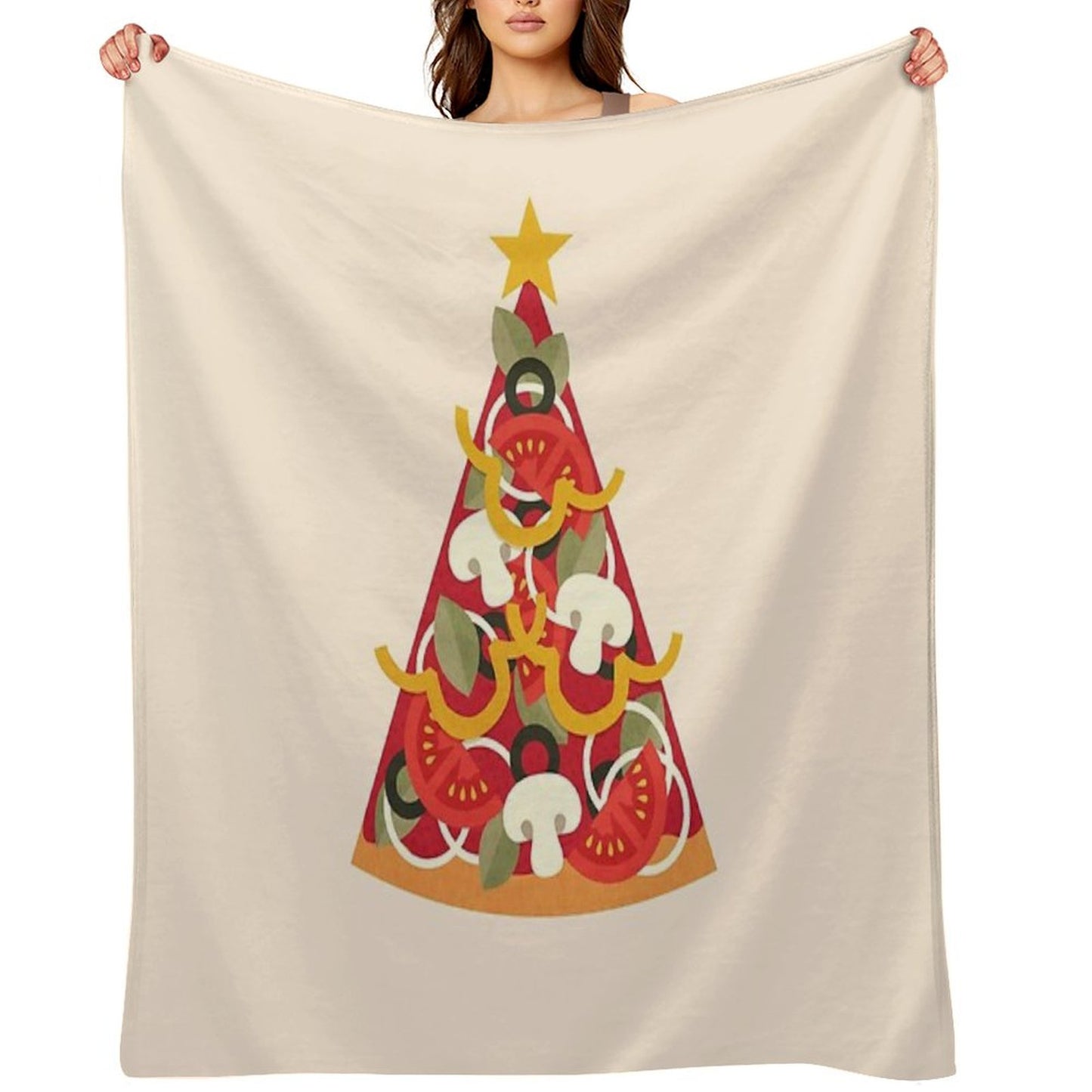 Pizza on Earth - Vegetarian Version Throw Blanket