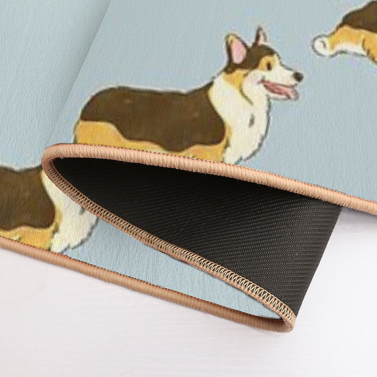 Tri Color Corgi Dog Bath Mat