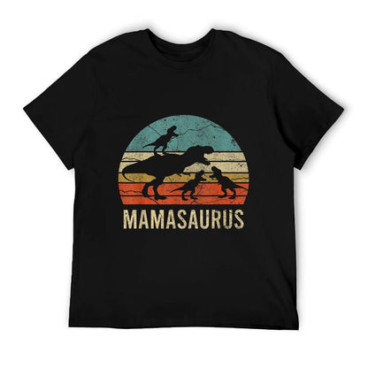 Mommy Mom Mama Dinosaur Funny 3 Three Kids Mamasaurus Gift T-Shirt