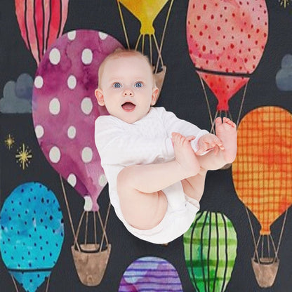 Hot Air Balloon Night Throw Blanket