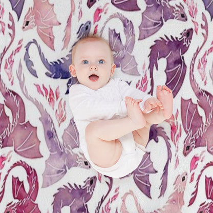 Dragon Fire Pink & Purple Throw Blanket