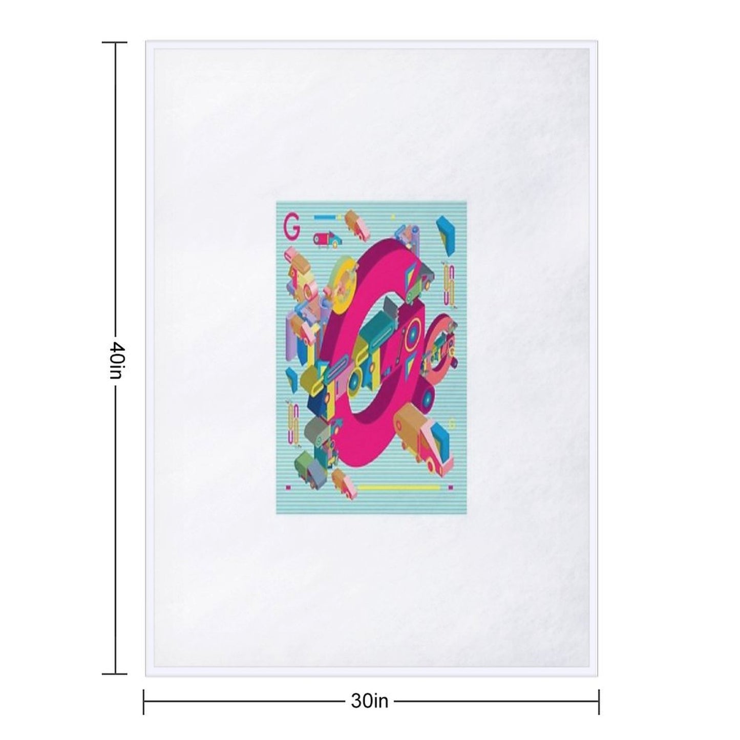 Vector Alphabet 3D Letter G Throw Blanket