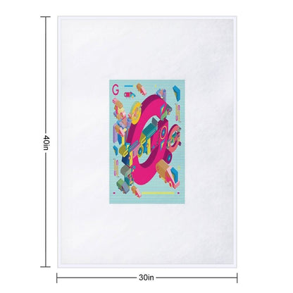 Vector Alphabet 3D Letter G Throw Blanket