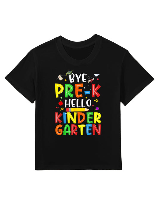 Graduation Bye Pre-K Hello Kindergarten Back to School Kids Kids T-Shirt