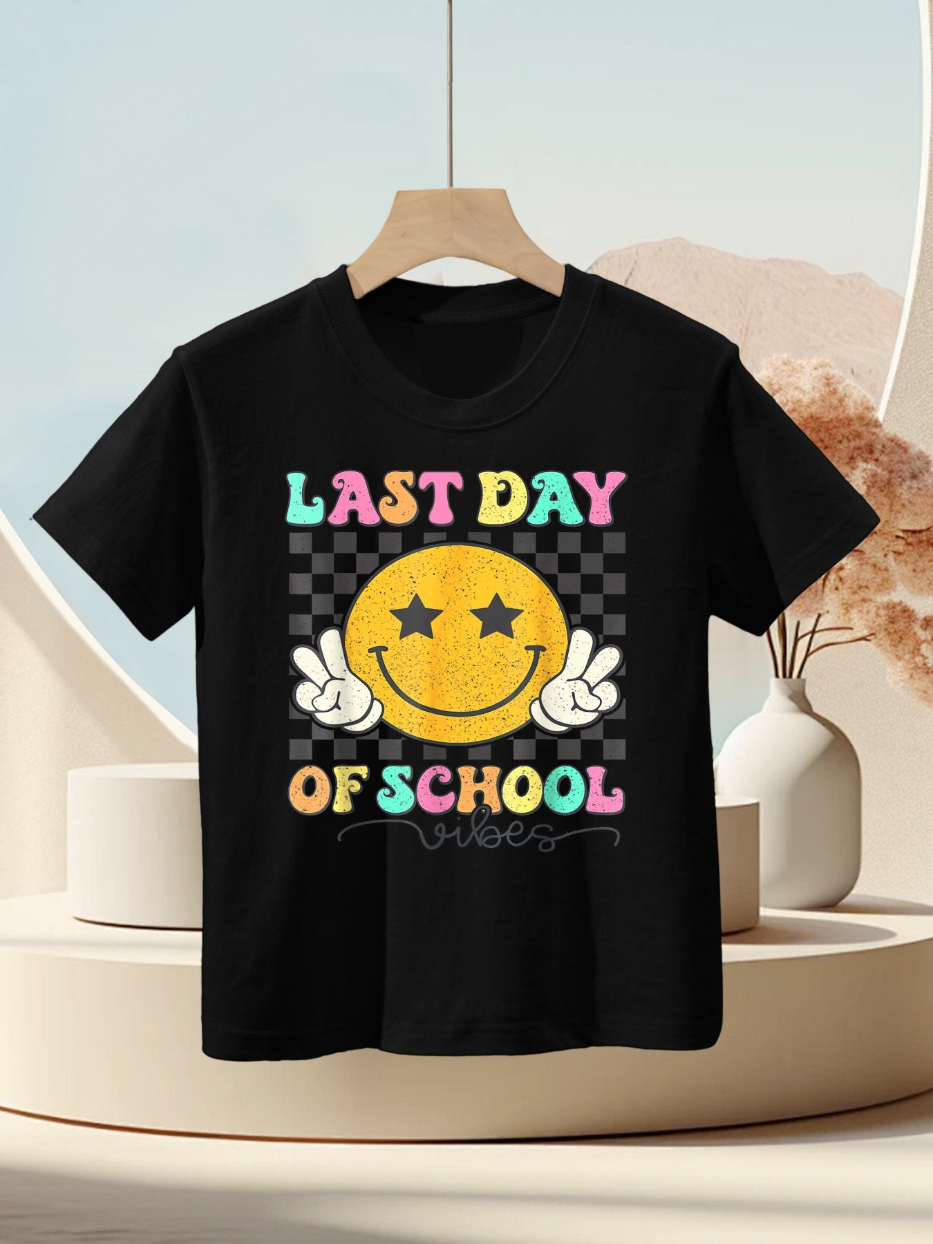 Last Day Of School Vibes Cute End Of School Kids Girls Kids T-Shirt