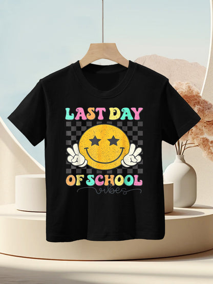 Last Day Of School Vibes Cute End Of School Kids Girls Kids T-Shirt
