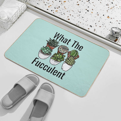 What The Fucculent Funny Meme Bath Mat