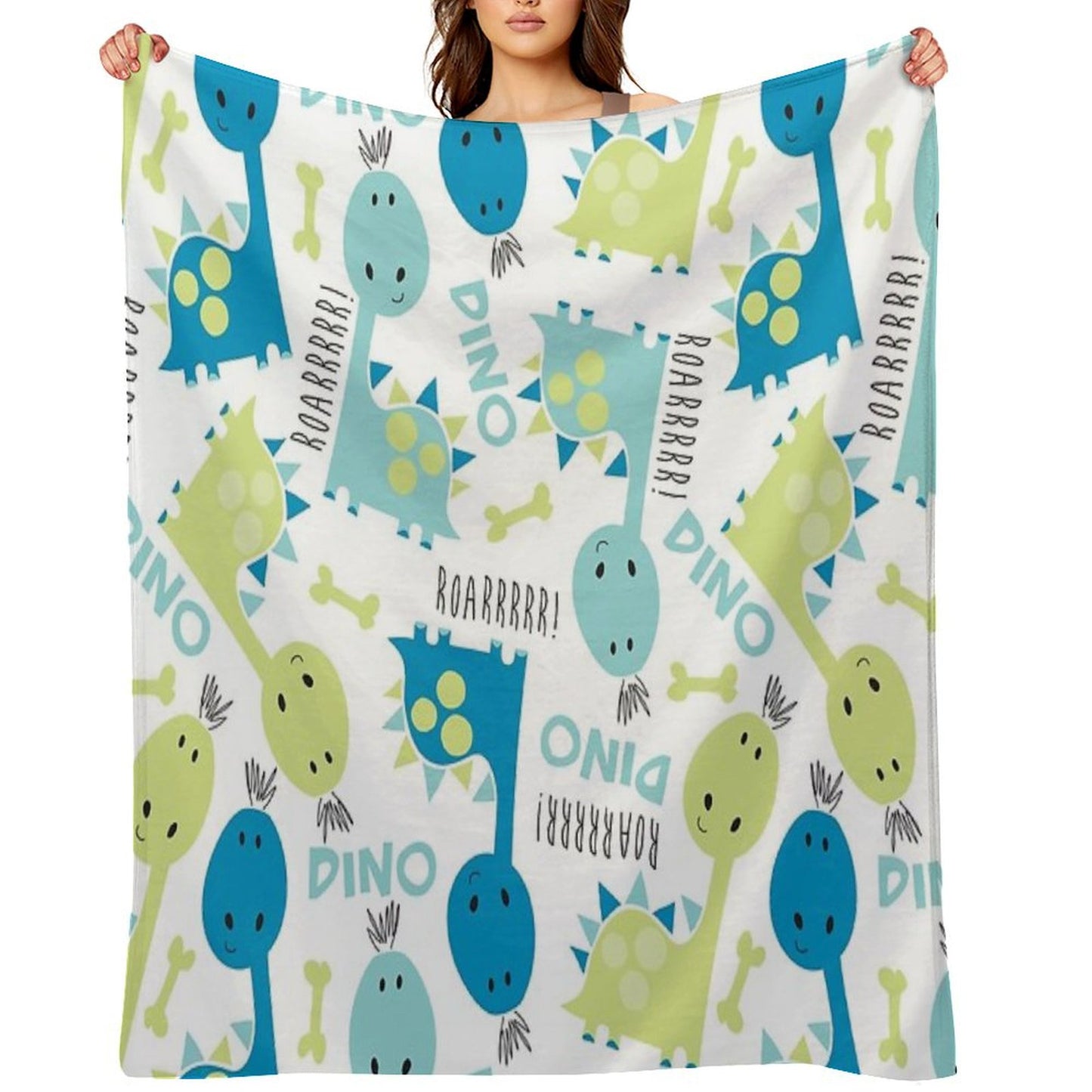 Little Roarrrrrr Dinosaurs Throw Blanket