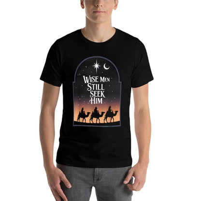 Jesus Wise Men Still Seek Him Christian Christmas  High-quality Stitching T-Shirt