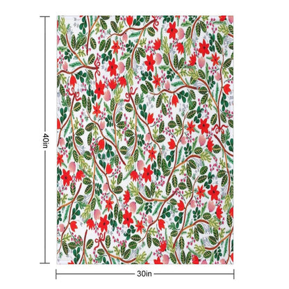 Christmas Floral Pattern Throw Blanket