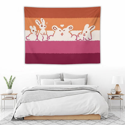 Lesbian Flag Bunnies Tapestry